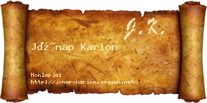 Jónap Karion névjegykártya